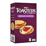 Toasteds Crackers, Party Snacks, Rosemary & Olive Oil, 8oz Box (1 Box)