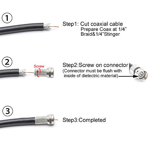 VCE Connettore F 7mm 6 Pezzi Accoppiatore F 3 Pezzi SAT Connettore Satellitare F Plug 7mm