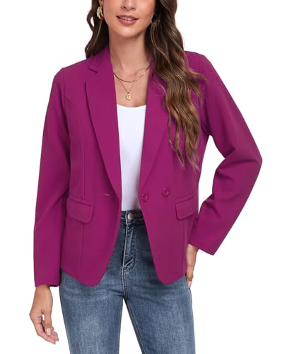 Womens Blazers Casual Long Sleeve Lapel Button Work Office Blazer Jackets with Pockets 2025, S-2XL
