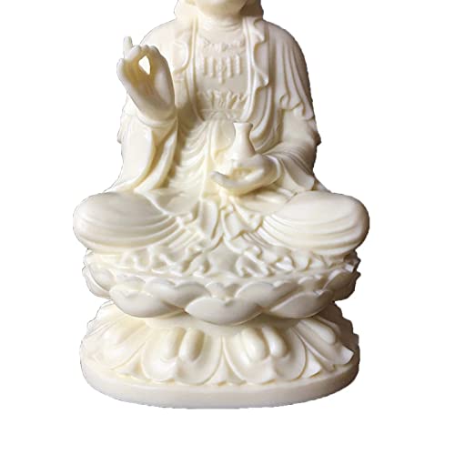 Estatua de Kwan Yin sentada en loto de 13 cm miniatura 4