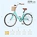 DWVO Beach Cruiser Bike for Women, 24 & 26 Inch Womens Bike with Adjustable Seat, 1&7-Speed Comfort Bicycle for Adults City Commuter with Built-in Lock & Wicker Basket, Multiple Color
