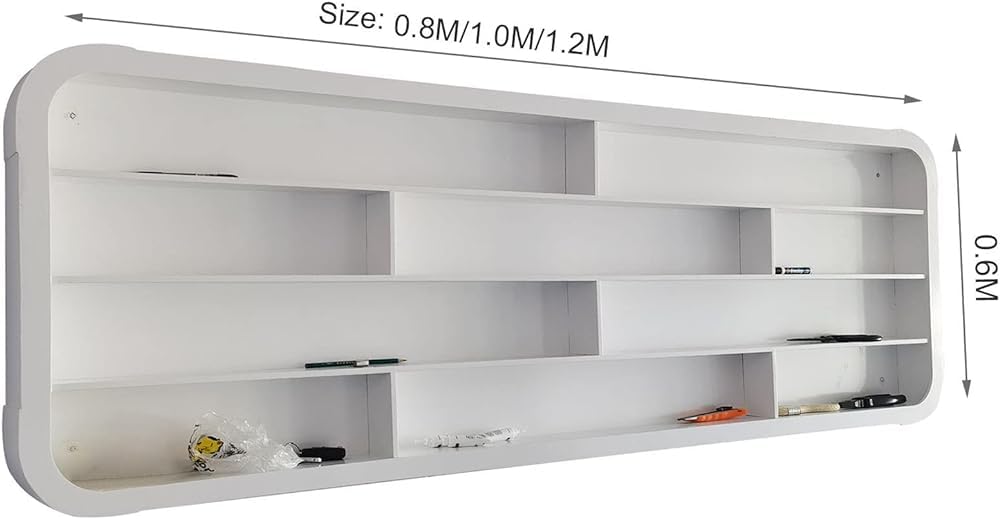 Estantes flotantes de madera para colgar en la pared, moderno estante de perfume con soporte de luz LED, organizador de almacenamiento de aceites esenciales para salón de belleza para spa, salón de