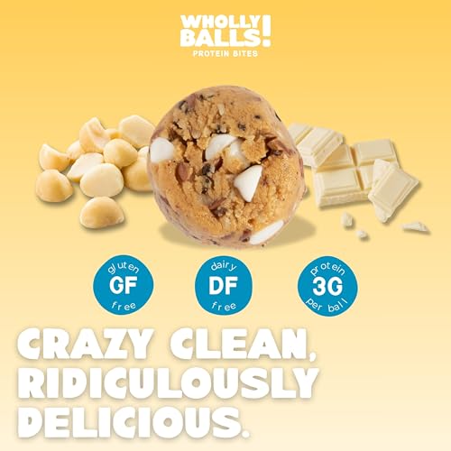 Image of Wholly Balls Protein Bites a€ inch Healthy Plant-Based Snack | High Protein, Low Sugar, Gluten-Free Energy Balls (Pack of 3, Mac Daddy)