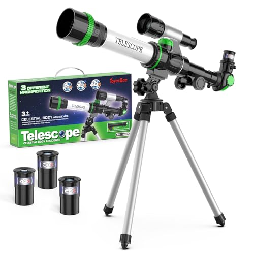 ToyerBee Telescope for Kids, Science Kits for Kids Includes Compass & 3 Eyepieces as Girls or Boys Gifts, Educational Space Toys, Great Portable...