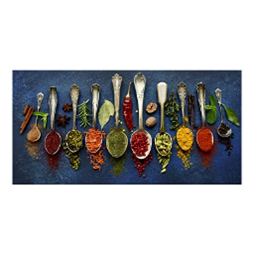 Impressions sur toile cuisine herbes épices affiche murale panoramique 90x180cm sans cadre