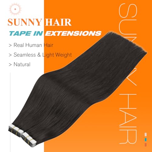 Image of Sunny Hair Tape in Hair Extensions Human Hair Cool Brown 22in 50g 20Pcs