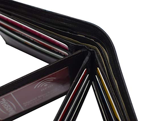 Marshal Rfid Leather Mens Wallet Black Bifold Fixed Flip 3 #TOP7