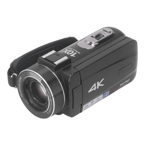 Cámaras Digitales para Fotografía, Cámara de Vlogging 4K con Zoom Digital 10X con Control Remoto, Cámara de Viaje Compacta Antivibración con Enfoque Automático para Grabación