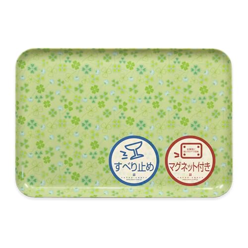 TATSU-CRAFT(タツクラフト) マグネットトレー L 39cm クローバー 滑り止め マグネット トレー 収納 キッチン プラスチック 長方形 おしゃれ お盆 カフェ 滑らない 洗える 可愛い ランチョンマット ノンスリップトレー