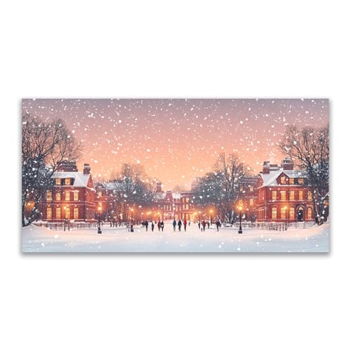 Tableau sur toile hiver sans cadre 50x100cm pour remplacer une déco murale terne