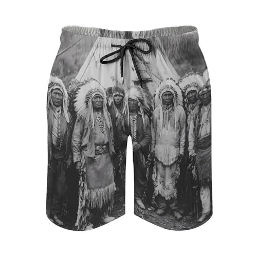Vintage Native USA Indian Tribe Mens Swim Trunks Quick Dry Board Shorts Beach Swimwear Bathing Suits2