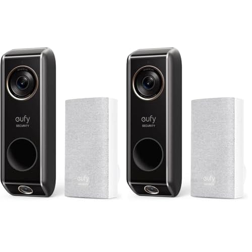 eufy Security Video Doorbell (Wired) S330 with Chime, Dual Cam, Delivery Guard, Security Camera, 2K with HDR, No Monthly Fee, 16-24V, 30VA, homebase NOT Supported, Motion Only Alert (Pack of