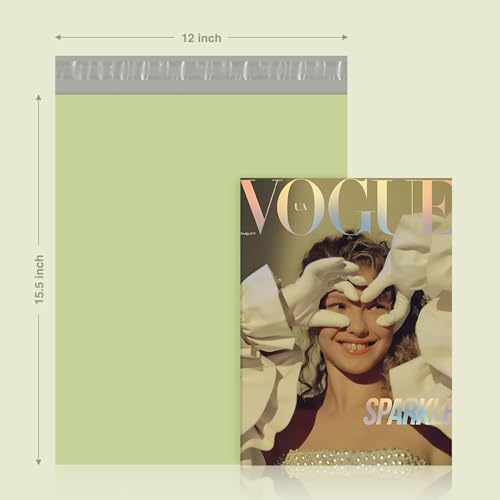 Image of Metronic Poly Mailers 12x15.5 500 Pcs | Medium Size Shipping Bags for Clothing | Strong Adhensive Mailing Bags for Small Business, Shipping Envelopes, Tear-resistant Packing Bags Bulk in Green
