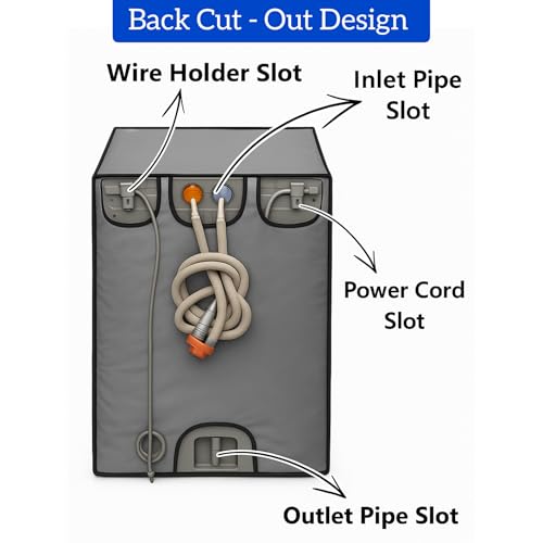 Image of Washing Machine Cover Top Load 6kg to 7.5kg | Heavy Duty Waterproof Polyester Protective Cover | Dustproof & UV Resistant | Universal Fit For All Fully Automatic Machine (Gray)