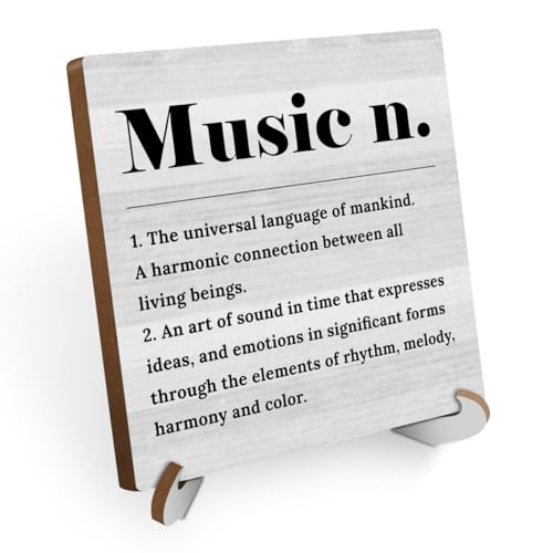 Music Definition Wood Sign Desk Decor Positive Rustic Office Cubicle Decor Inspirational Plaque with...