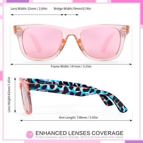 FancyPink Retro Mirrored Polarized Sunglasses for Women|Lightweight Trendy Sunglasses w UV400 Protection2