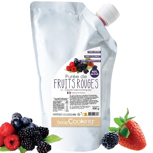 ScrapCooking - Purée de Fruits Rouges 500 g - Purée de Fruits pour Pâtisserie - Macarons, Mousses, Gelées, Gâteaux, Ganaches, Nappages, Coulis, Glaces, Smoothies,...
