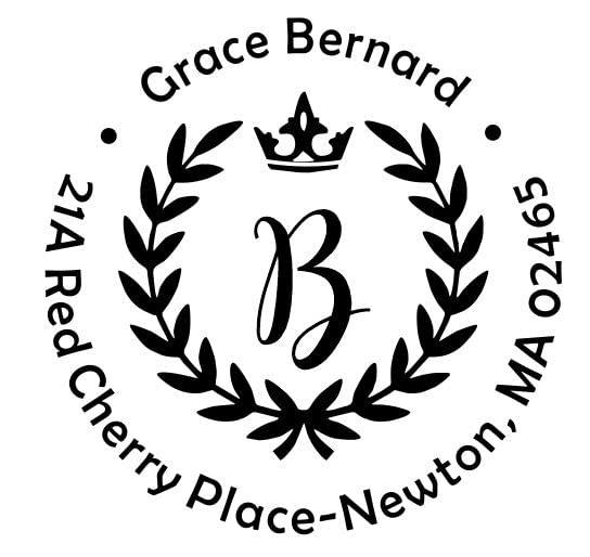 Trodat Custom Address Embosser - Personalize with Initial - Hand-Held Embossing Stamp - Round, 1.625 Inch (Family Address)