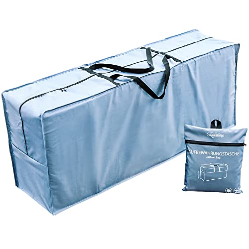 Chefarone Bolsa Impermeable para Cojines de jardín - Protege Cojines Sofas - Cojines para sillas y Muebles de Jardin - Tela Poliester Gruesa - XL - 125 x 50 x 32 cm - con Bolsa de Transporte y asa Cover