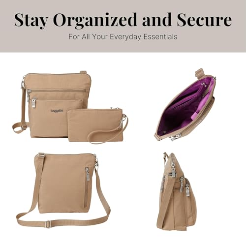 Image of Baggallini Pocket Crossbody Bags for Women 8x8 Small Lightweight Durable Water-resistant Travel Purse W /Rfid