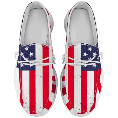 Quorax Patriotic Shoes for Women Men Slip-on Loafers Canvas Shoes Gifts for Men Women