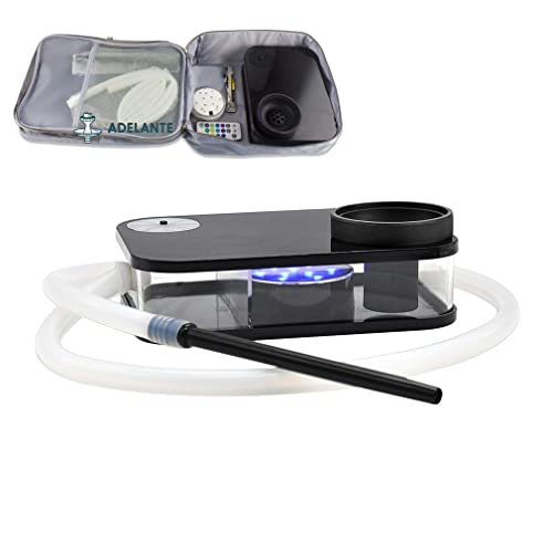 Creative Design Travel Hookah with Bag Compact Portable Shisha with LED Light, Silicone Bowl, Charcoal Holder and Hose, Set Top Grade Shisha Square Durable + Accessories