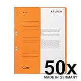 originalkarton vorhanden Format: für DIN A4 Original Falken 50er Pack Ösenhefter. Made in Germany. Aus Recycling-Karton mit halbem Vorderdeckel und kaufmännischer Heftung für DIN A4 orange Hefter Sammelmappe Blauer Engel