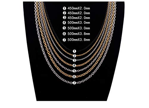 Chaîne acier inoxydable hommes collier robuste noir argent or