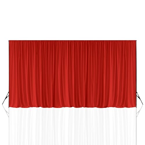 Tissu polyester infroissable rouge 3x6m pour rideau de fond de scène