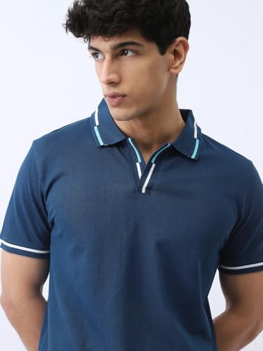 Image of Urbano Fashion Men's Solid Regular Fit Half Sleeve Cotton Polo T-Shirt