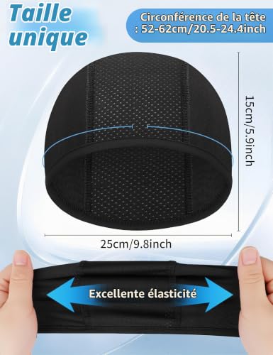 Becellen 3 Pièces Bonnet sous Casque Été Bonnets de Cyclisme Skull Cap Respirant sous Casque Moto Bonnet Running Léger pour Hommes et Femmes – vue 6
