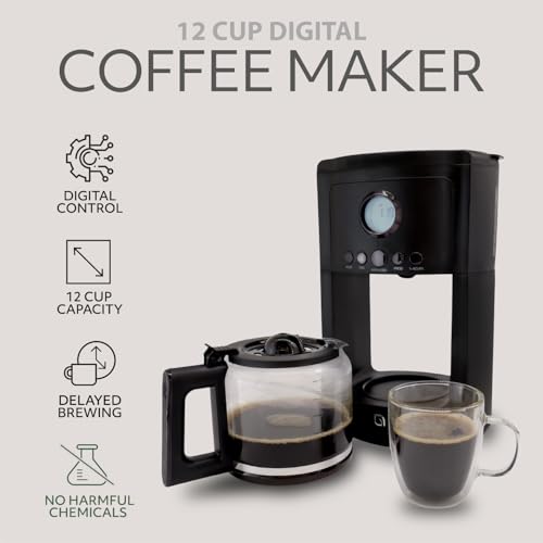 Image of WILLOW Eco Series 12 Cup Drip Coffee Maker, 24 HR Drip Coffee Maker, Glass Coffee Maker with Glass Coffee Maker