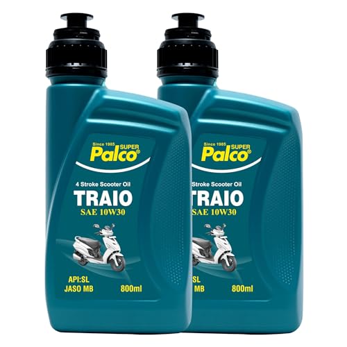 Image of PALCO Traio 10W30 Engine Oil for Scooters 800 ml (Pack of 2) Multigrade Synthetic Technology 4 Stroke Engine Oil for Scooty - API: SL JASO MB Certified