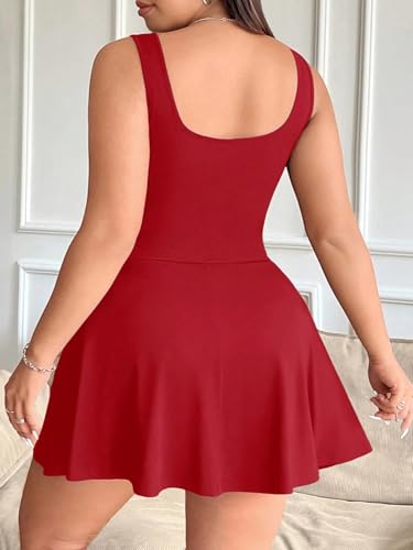 Image of Women's Play Dress, Short Sleeve Mini Skirt with Pockets, Black, Size XL