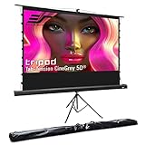 Elite Screens Tripod Tab-Tension CineGrey 5D Series, 124-inch Diag. 16:9, Ceiling Ambient Light Rejecting ALR/CLR Tripod Pull-Up Portable Screen, 8K 4K Ultra HD 3D Ready, 2-Year Warranty, TT124UHD5