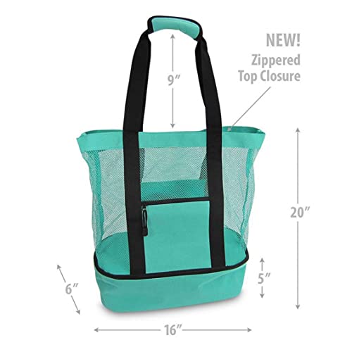 Beach Bag with Detachable Refrigerated Compartments Refrigerated Beach Bag Summer Beach Reefer Bag Stylish Women's Beach and Pool Bag Mesh Beach Tote Bag Green,Camping Essentials4