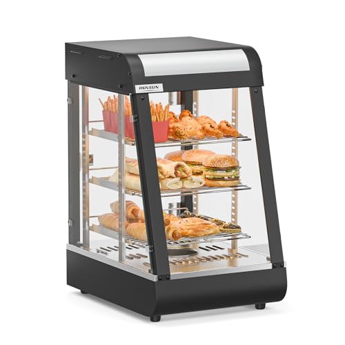 ROVSUN Pizza Warmer with Glass Door and Shelves