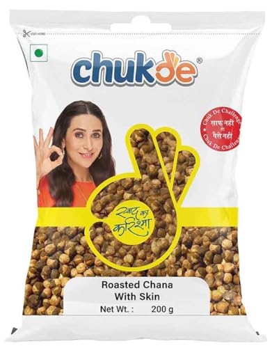 Image of Chukde Roasted Chana with Skin - 200 Gm | Plant-Based Protein Snack | High Fiber and Low Fat | Rich in Vitamins and Minerals | Lower Cholesterol | No Artificial Colors | Hygienically Packed.