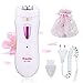 Epilateur Electrique Femme, Épilateur facial et épilation du corps, épilateur pour femme, y compris tondeuse à sourcils avec lumière LED pour le visage, les aisselles, le bikini et les jambes