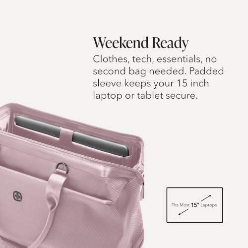 Image of SwissGear 7366 Signature Hardside Expandable Luggage with Spinner Wheels and TSA Lock, Weekender Tote, Pink, 2-Piece Set (Weekender /27)