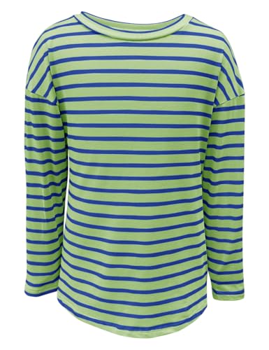 Image of Fanway&EC Girls Casual Long Sleeve T Shirts Basic Crewneck Striped Tunic Blouses Tops