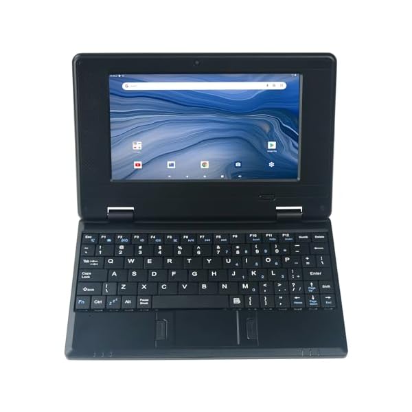 CHIBBS Portable Kids Laptop Computer, 7" Inch IPS Screen Mini Laptop Powered by Android 13.0 Operating System, Quad Core, 2gb ROM + 32gb ROM, 2* USB, Bluetooth, Wi-Fi- Black - Image 4