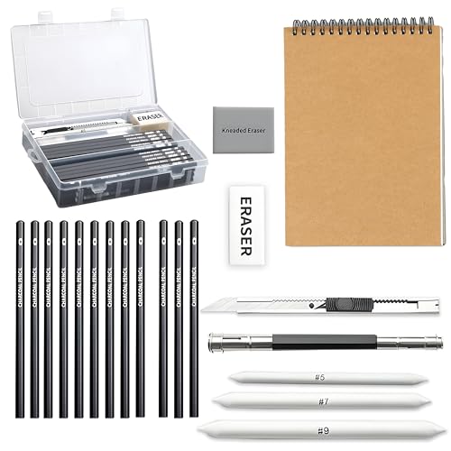 Image of Sketch Pencil Set, Drawing Pencil Set and Shading Pencil Set for Artists, Perfect Sketching Kit of Charcol Pencils and Shading Art with Carry Box and A5 Sketch Book (38 Pieces)
