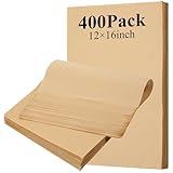 PercyEffie 400Pcs Parchment Paper Sheets for Baking 12x16 Inch Non-Stick Precut Baking Half Sheet Parchment Paper Heavy Duty for Grilling Air Fryer Steaming Bread Cup Cake Cookie and More (Unbleached)
