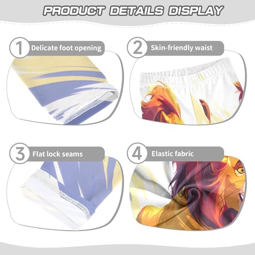 Bolaz Toddler Girls Leggings Printed Yoga Pants Leggings Yellow Running Lions for Kids3