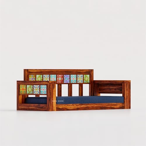 Image of Sheesham Wood Swing for Balcony | House Swings for Living Room | Wooden Patio Jhula for Home Indoor, Garden Outdoor & Balcony | Natural Finish
