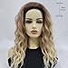 Long Brown Mixed Blonde Wigs for Daily Use Fashion Ombre Heat Resistance Synthetic Curly Wavy Wig Cosplay Party Hair Replacement Wigs for Women Natural Looking