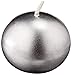 Zest Candle 12-Piece Ball Candles, 2-Inch, Metallic Silver