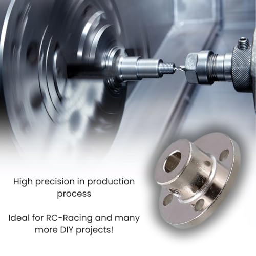 Funduino Flanschkupplung Wellenverbinder Set 4x - M3 Gewinde, Edelstahl & Aluminium, verschiedene Größen (3 mm Innendurchmesser)