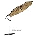 FLAME&SHADE 10 ft Cantilever Offset Outdoor Patio Umbrella with Cross Base Stand, Beige